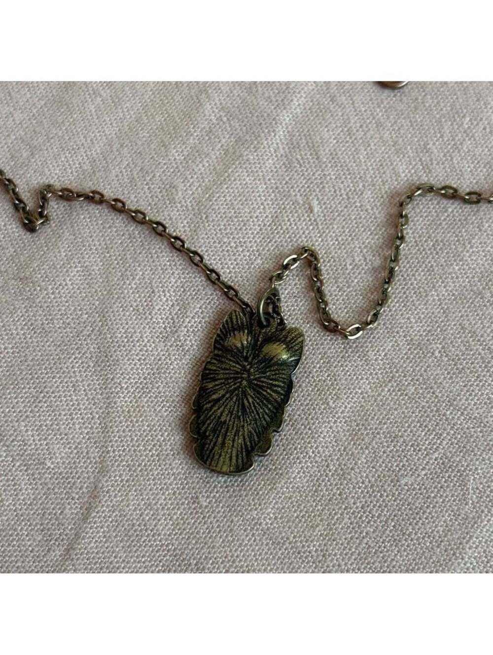 Vintage Owl Pendant Necklace w/ Amber Eyes - Picture 6 of 6